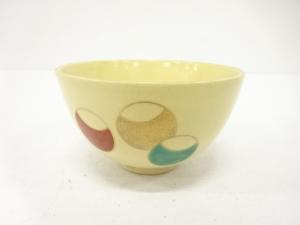 作家物　金彩色絵　つぼつぼ茶碗